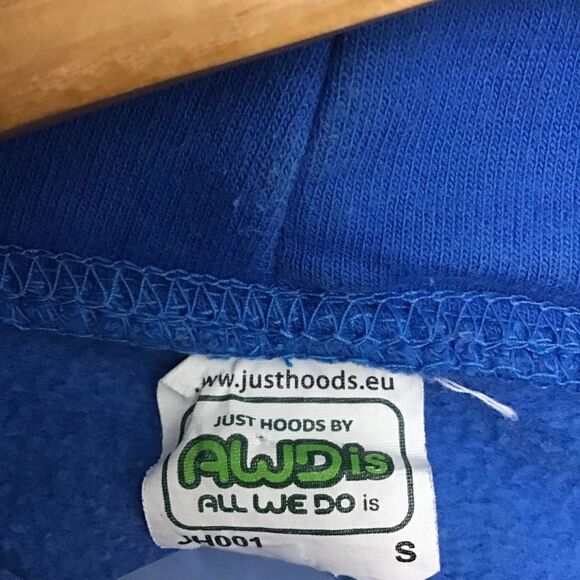 Just hoods BLUE hood sweatshirt nautical print anchor blue white hoodie  Small - Picture 5 of 11
